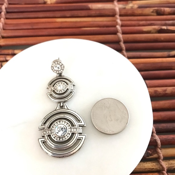 Brighton Single Silver Geometric Crystal Post Earring - Picture 4 of 7